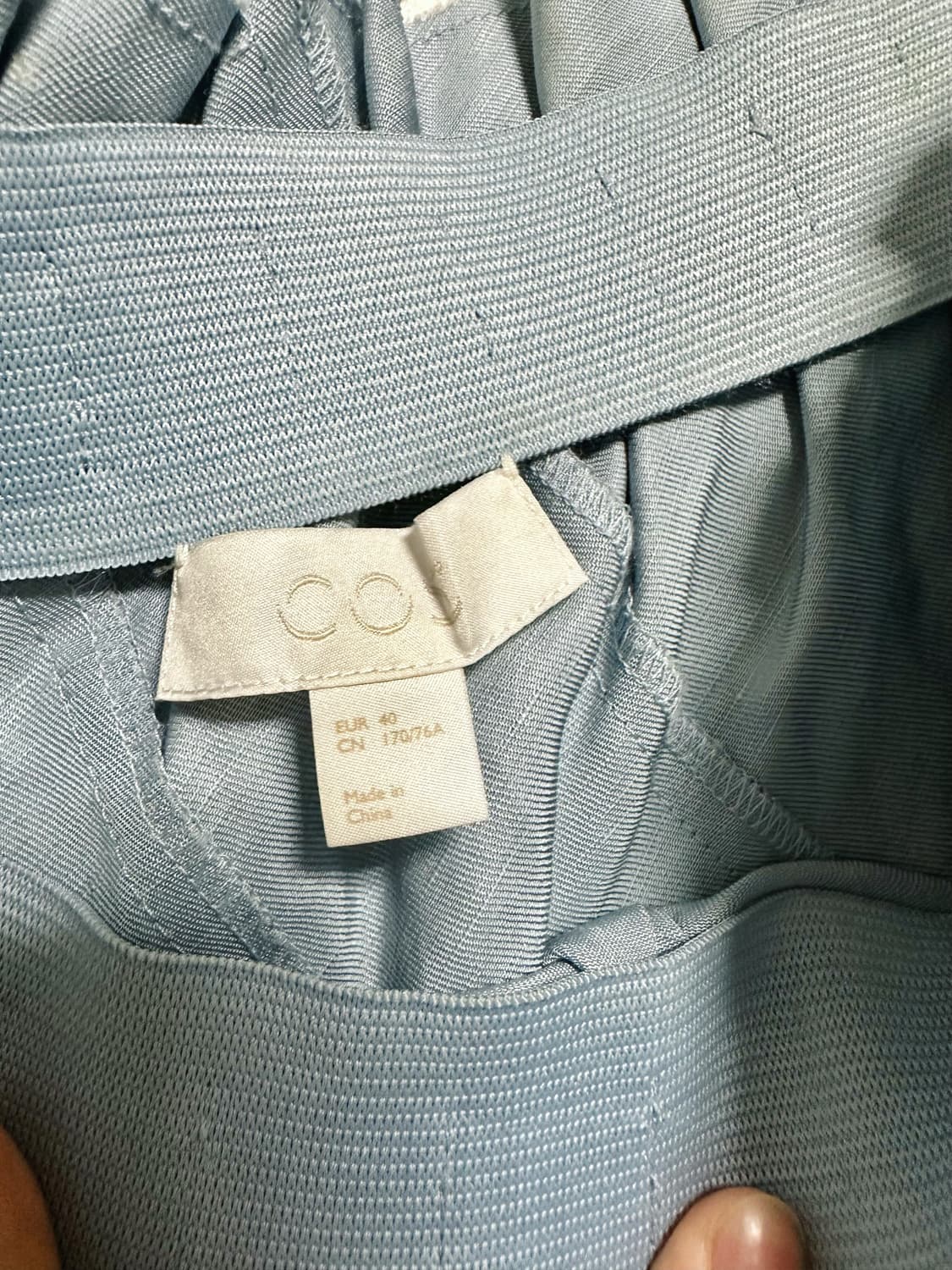 COS 코스 밴딩 러플 미디스커트 더스티블루  상품이미지3