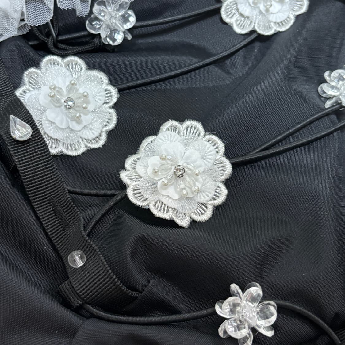 pure white flower frill bagpack 상품이미지5