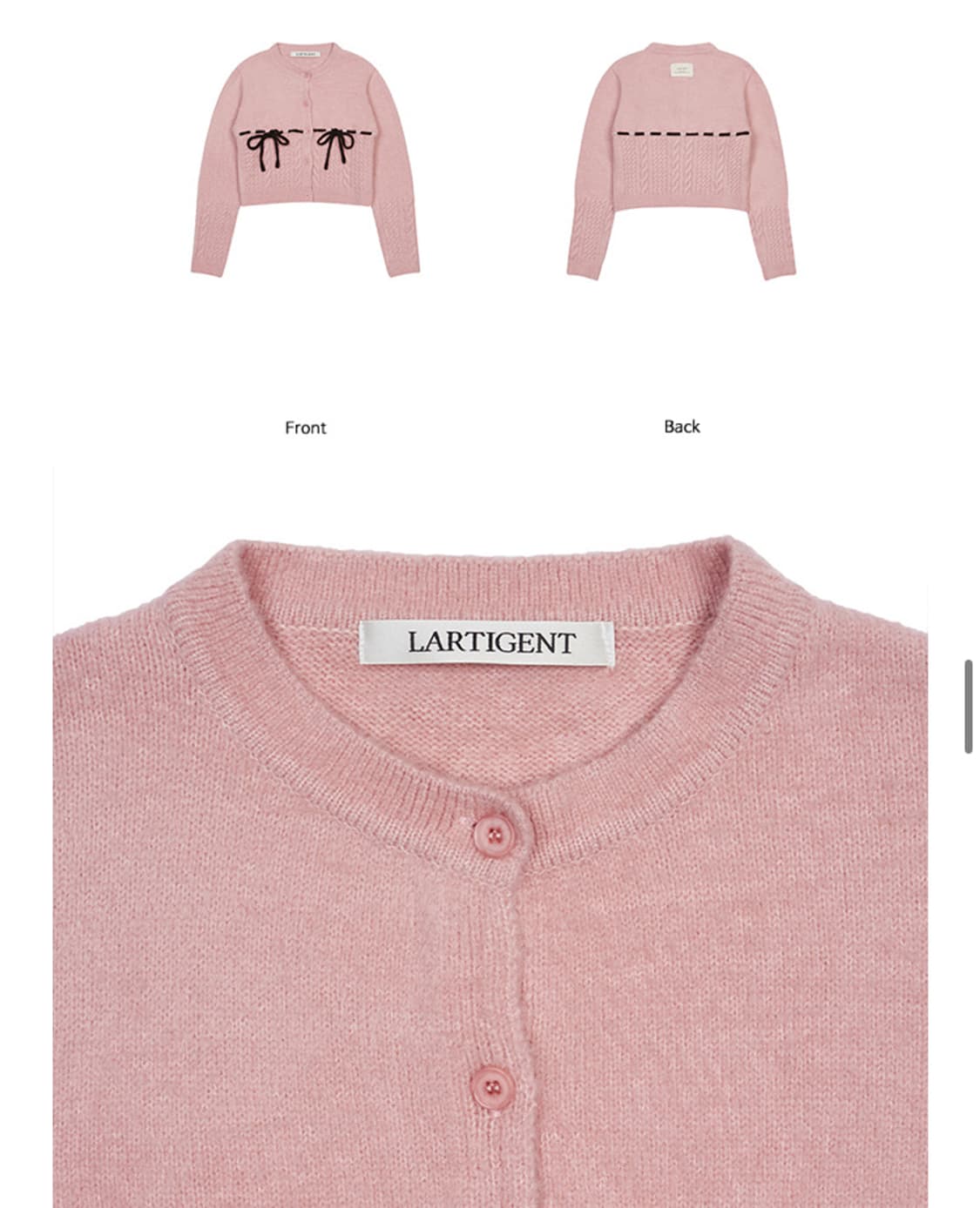 라티젠 코튼캔디 딸기우유 가디건 상품이미지2