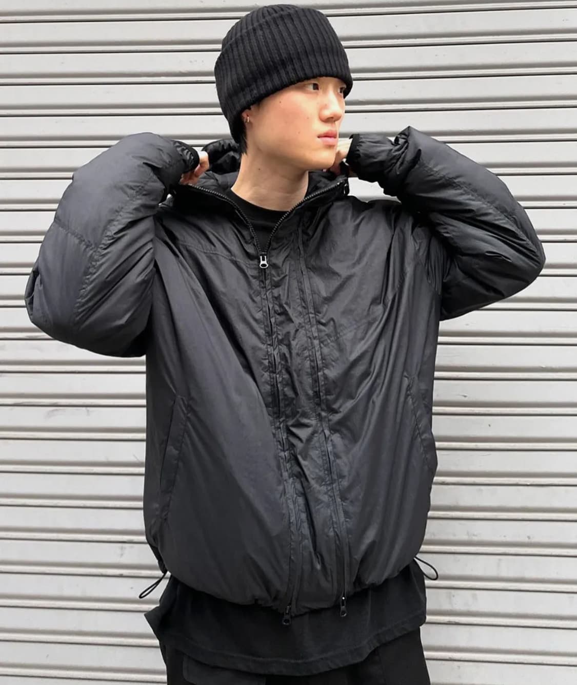 인템포무드 써밋 디테일 라이트 패딩 블랙 (L) 상품이미지1