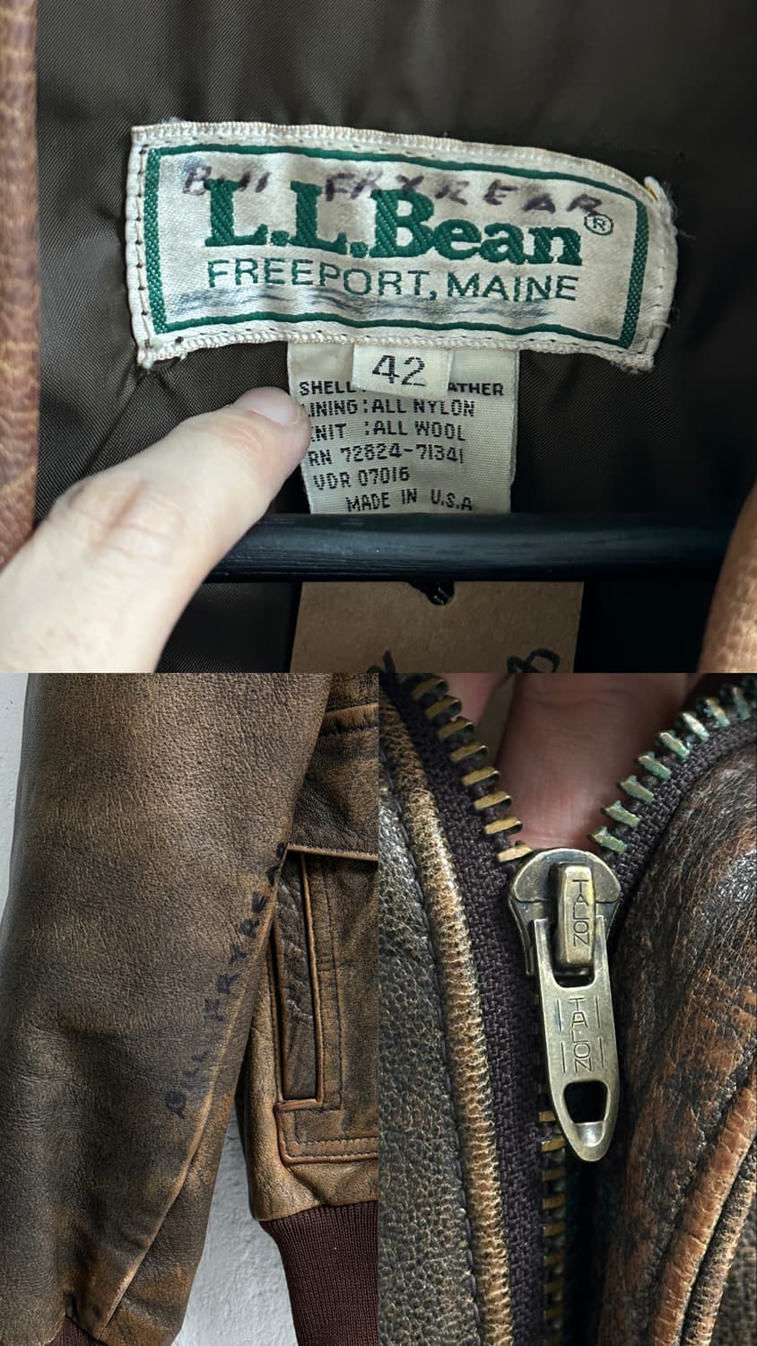 80's USA Made 엘엘빈 고트스킨 A2 봄버 자켓 상품이미지9