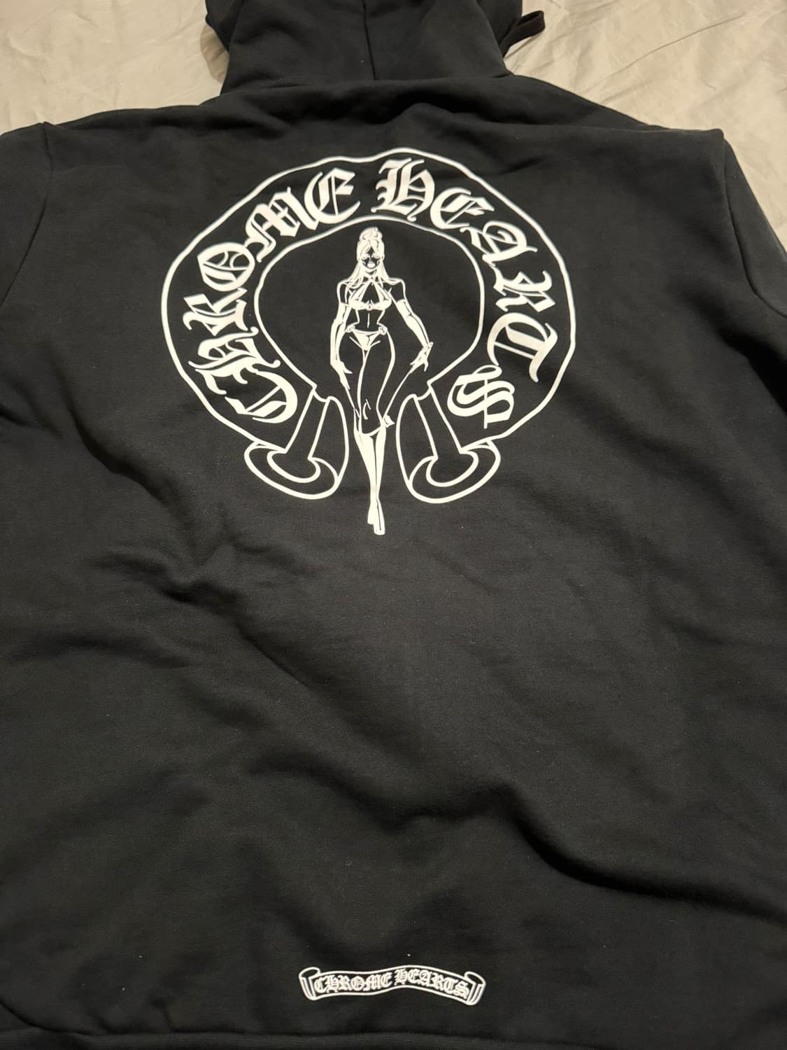 [L] 크롬하츠 홀스슈 바인 대거 데들리돌 집업 후드 블랙 상품이미지2