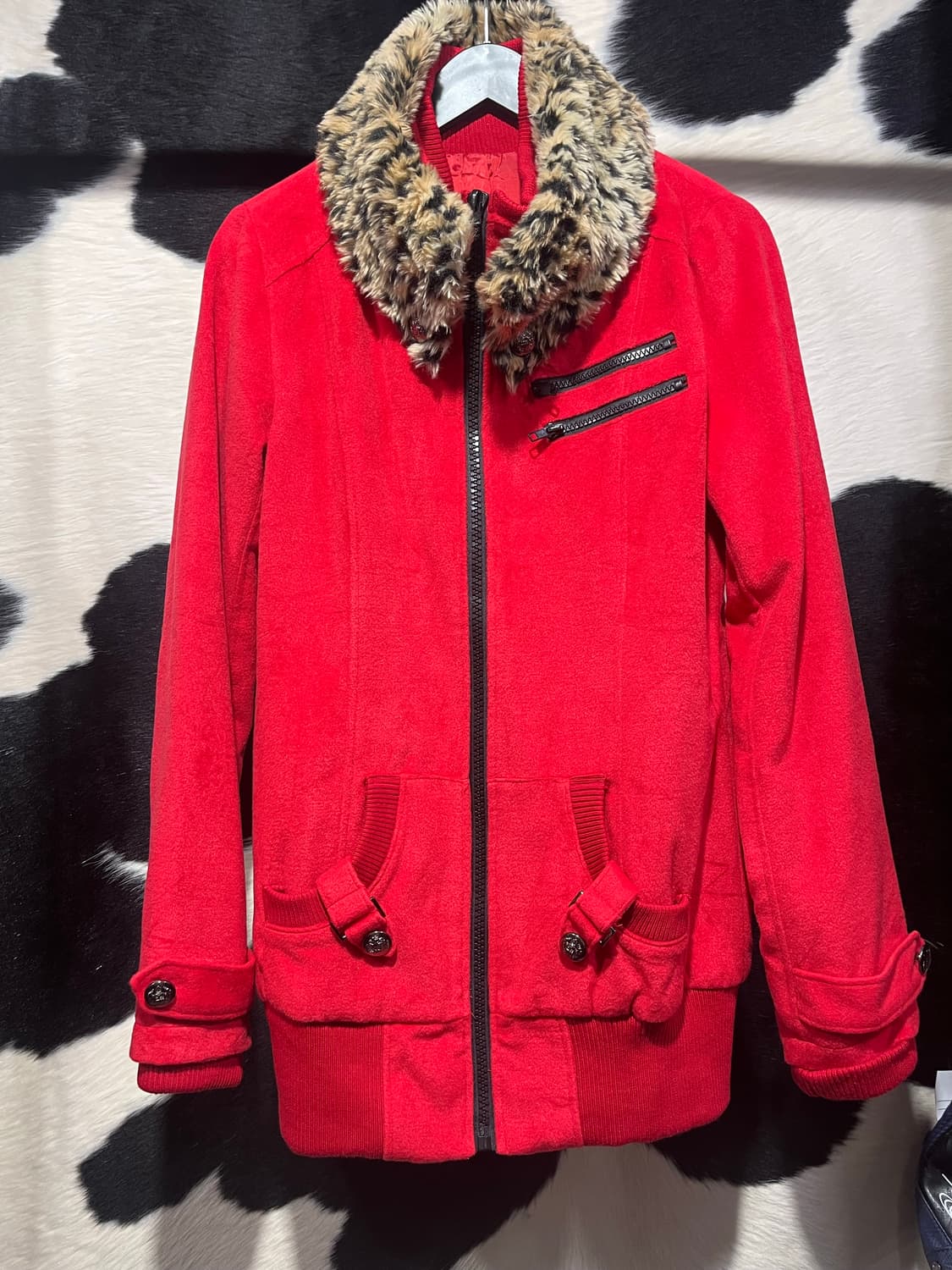 카라 레오파드 포인트 Y2K 집업 상품이미지2