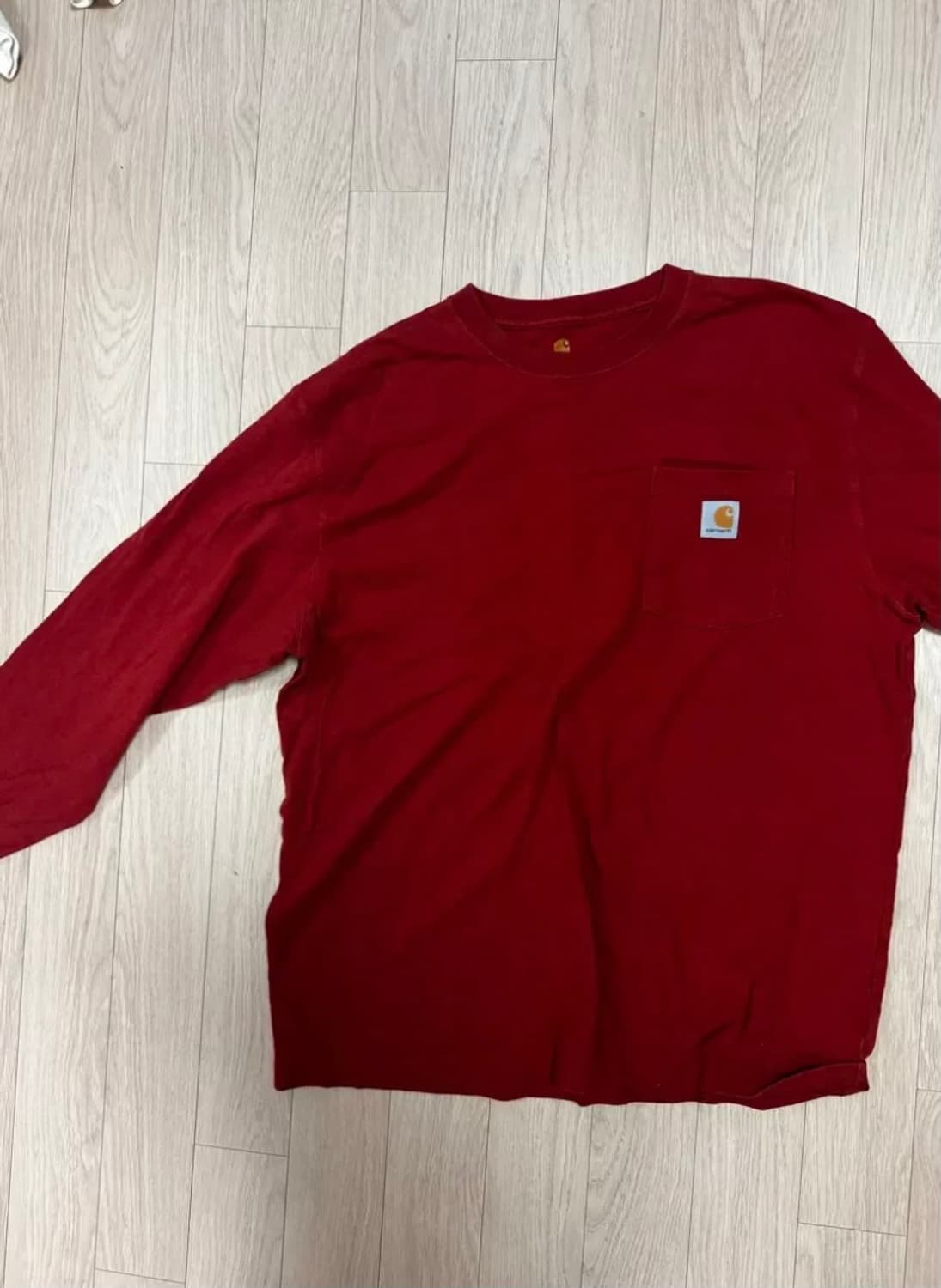 칼하트 롱슬리브 포켓 긴팔 버건디 상품이미지2