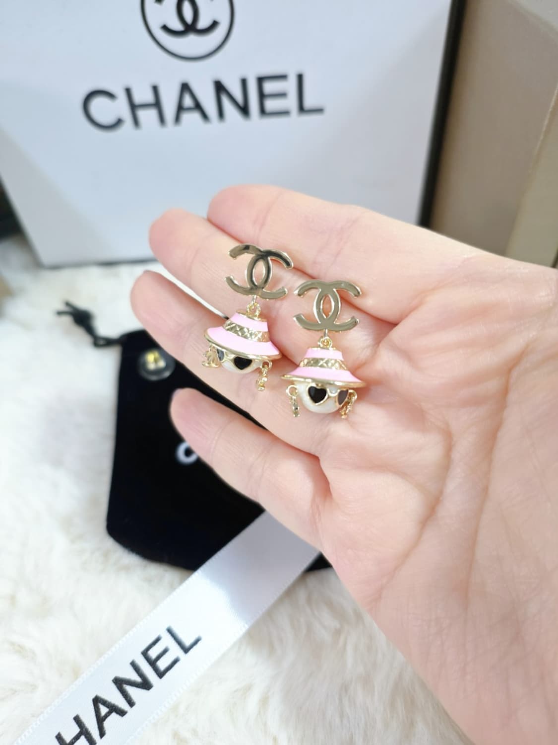 빈티지 핑크 샤넬 귀걸이 상품이미지8