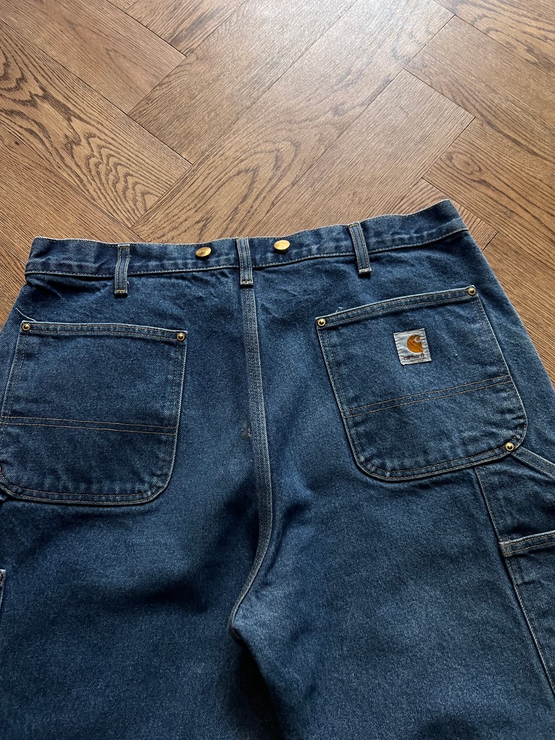[36]칼하트 USA 빈티지 데미지드 더블니 데님 팬츠 상품이미지6