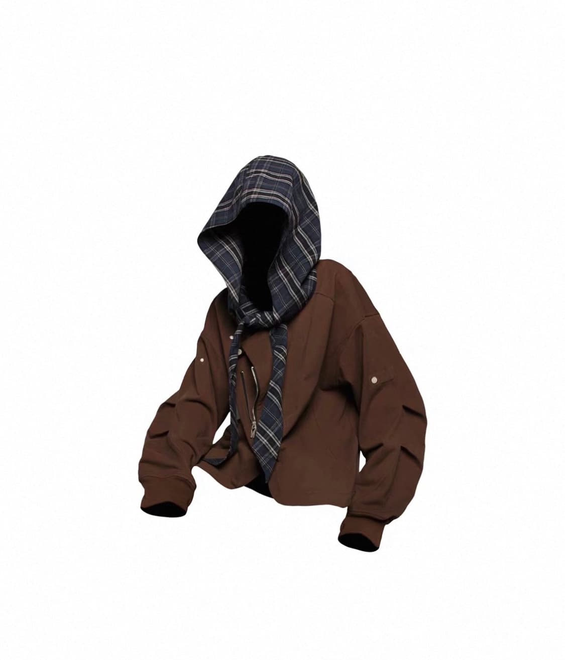 Relabel 체크후드 아우터 상품이미지1