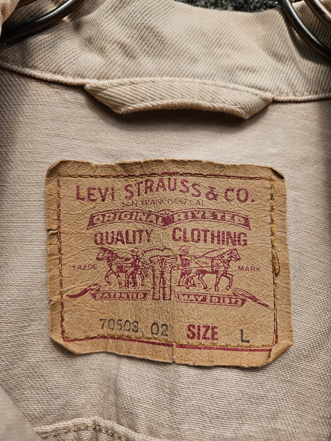 Levi's 리바이스 베이지 데님 트러커 자켓 (L, 루즈핏) 상품이미지8