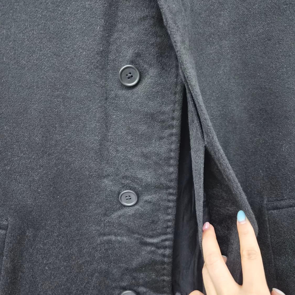 로치 인디비주얼 캐시미어 100% 블랙 롱코트 남성 L 상품이미지2