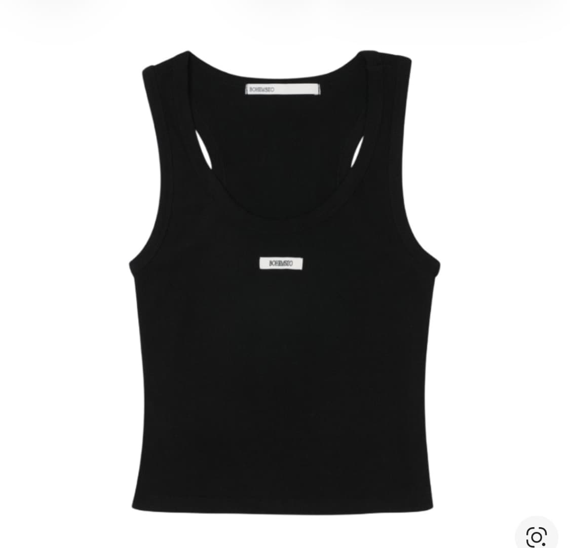 보헤미안 서울 베이직 슬리브리스 크롭 탑 블랙 상품이미지1