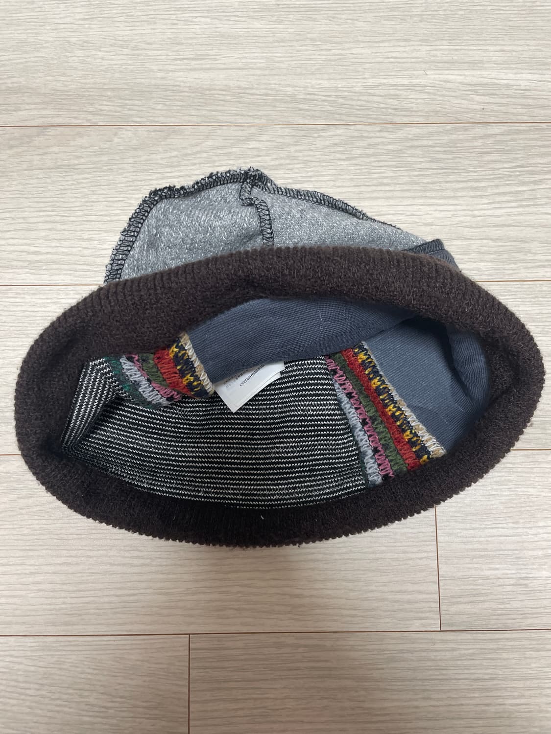 코이세이오 패치워크 비니 브라운 상품이미지3