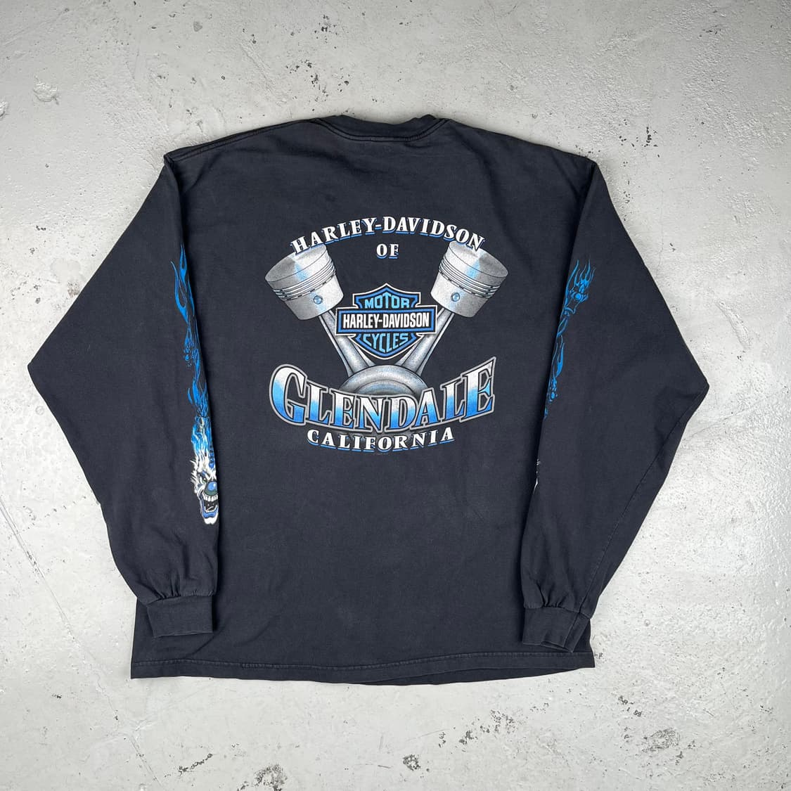 빈티지 할리데이비슨 클로운 플레임 롱슬리브 상품이미지3