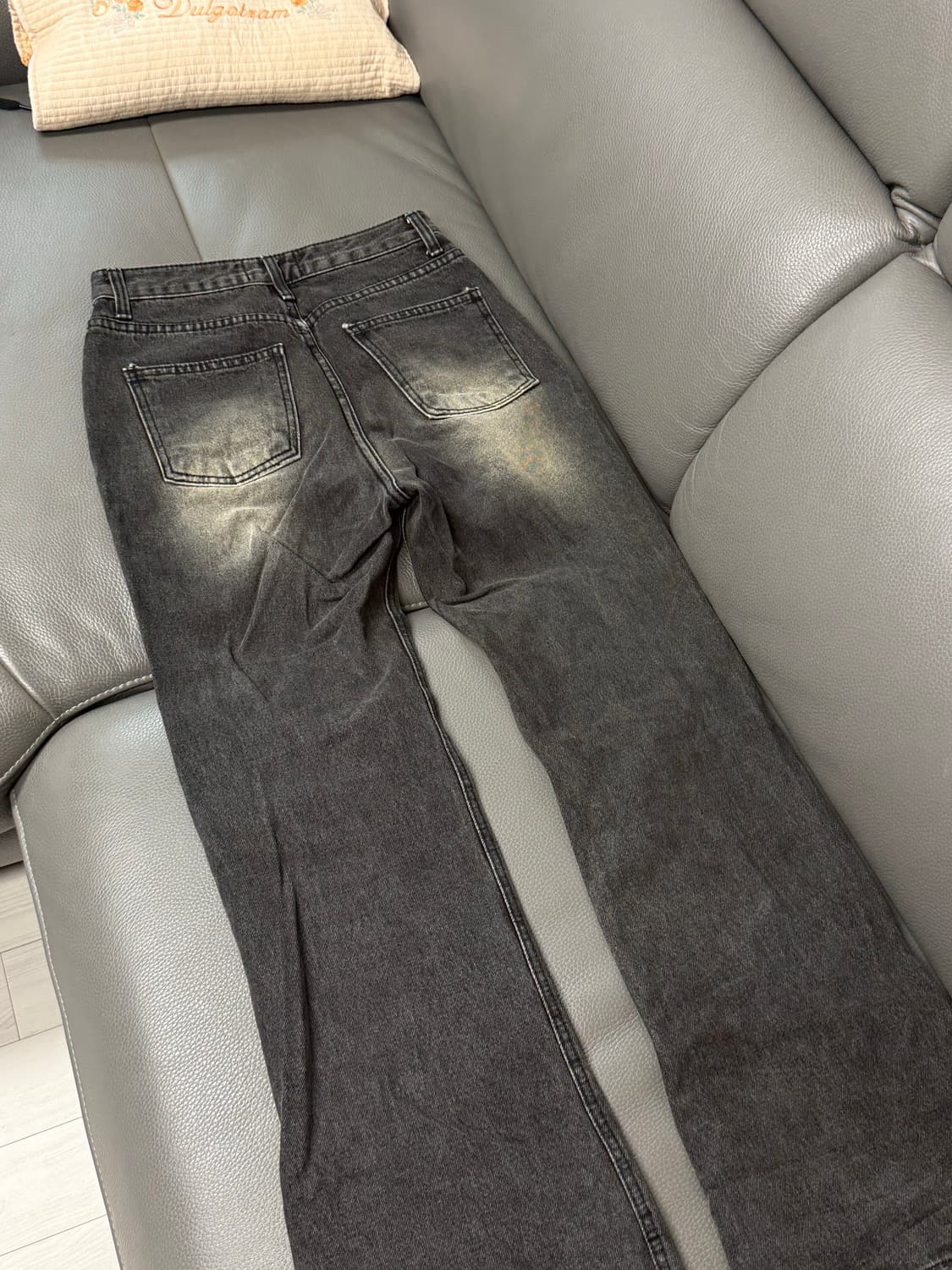 블랙업 부벨 워싱 부츠컷 데님팬츠 S 상품이미지4