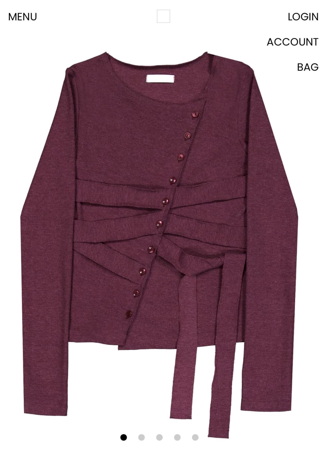 oshigh 오스하이 밴디지 가디건 블랙체리 상품이미지3