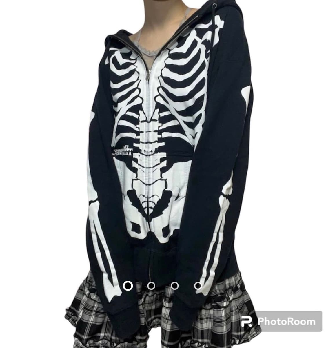 skeleton printing 펑크 hood zip up 상품이미지1