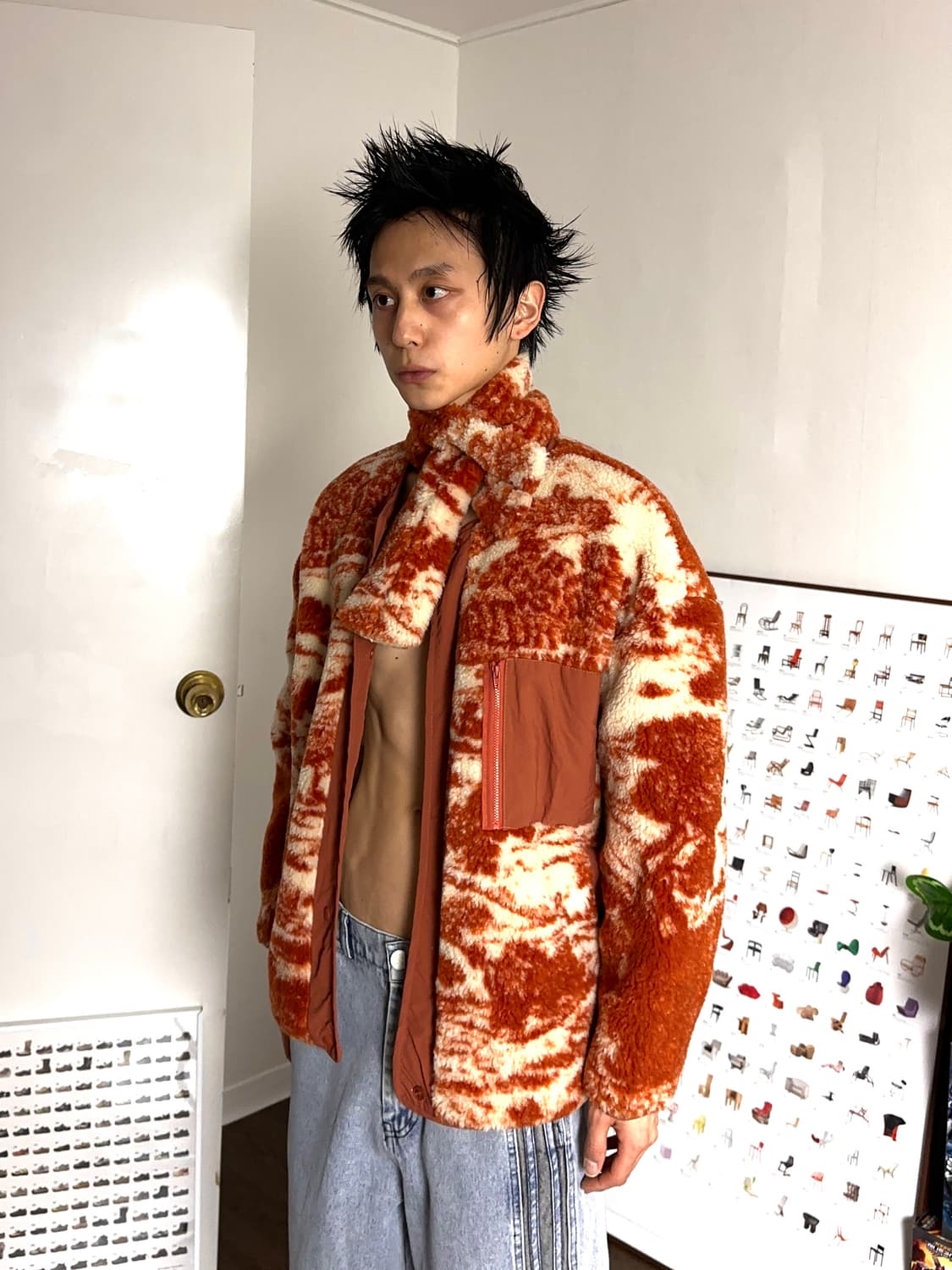 오버 타이다이 플리스 자켓 & 머플러 상품이미지1