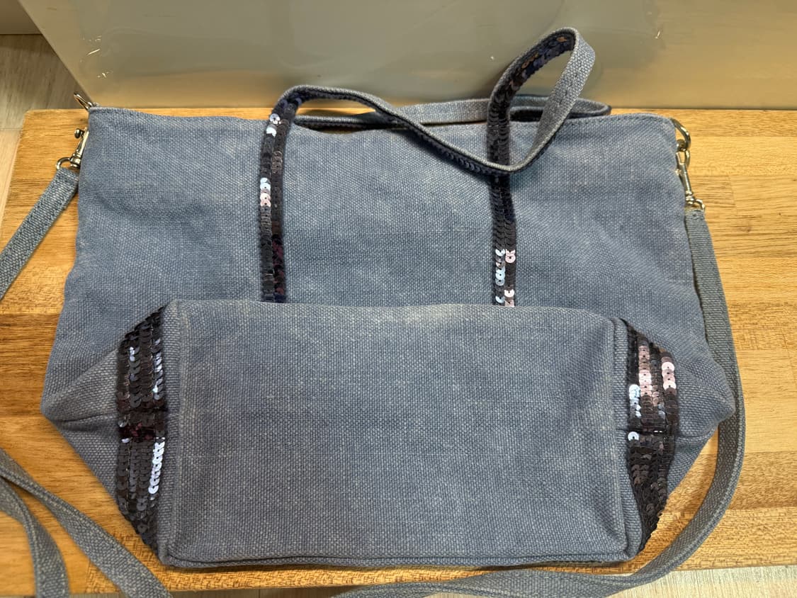 바네사브루노 린넨 페일블루 스팽글 쁘띠 카바스백 S 상품이미지5