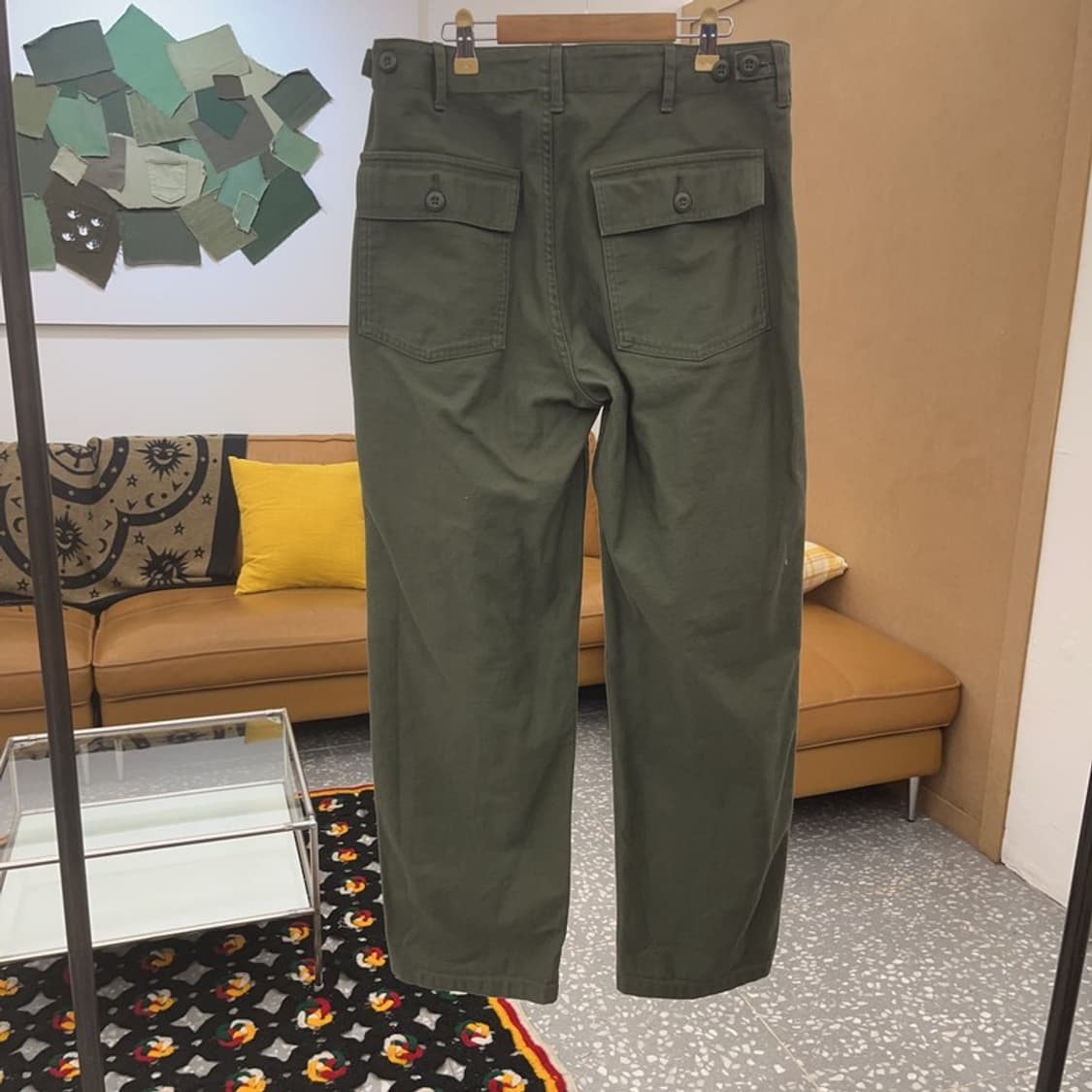 무신사스탠다드 캐주얼 비조 말차 딥카키 코튼팬츠 32인치 C08115 상품이미지4