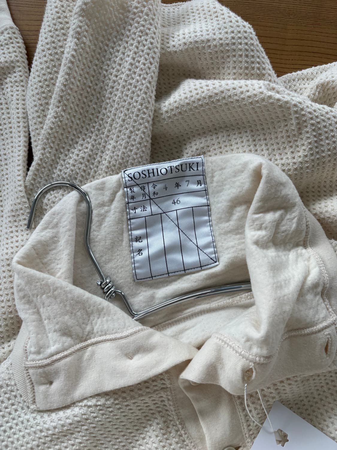 Soshiotsuki 소시오츠키 와플 헨리넥 니트 슬리브 상품이미지5