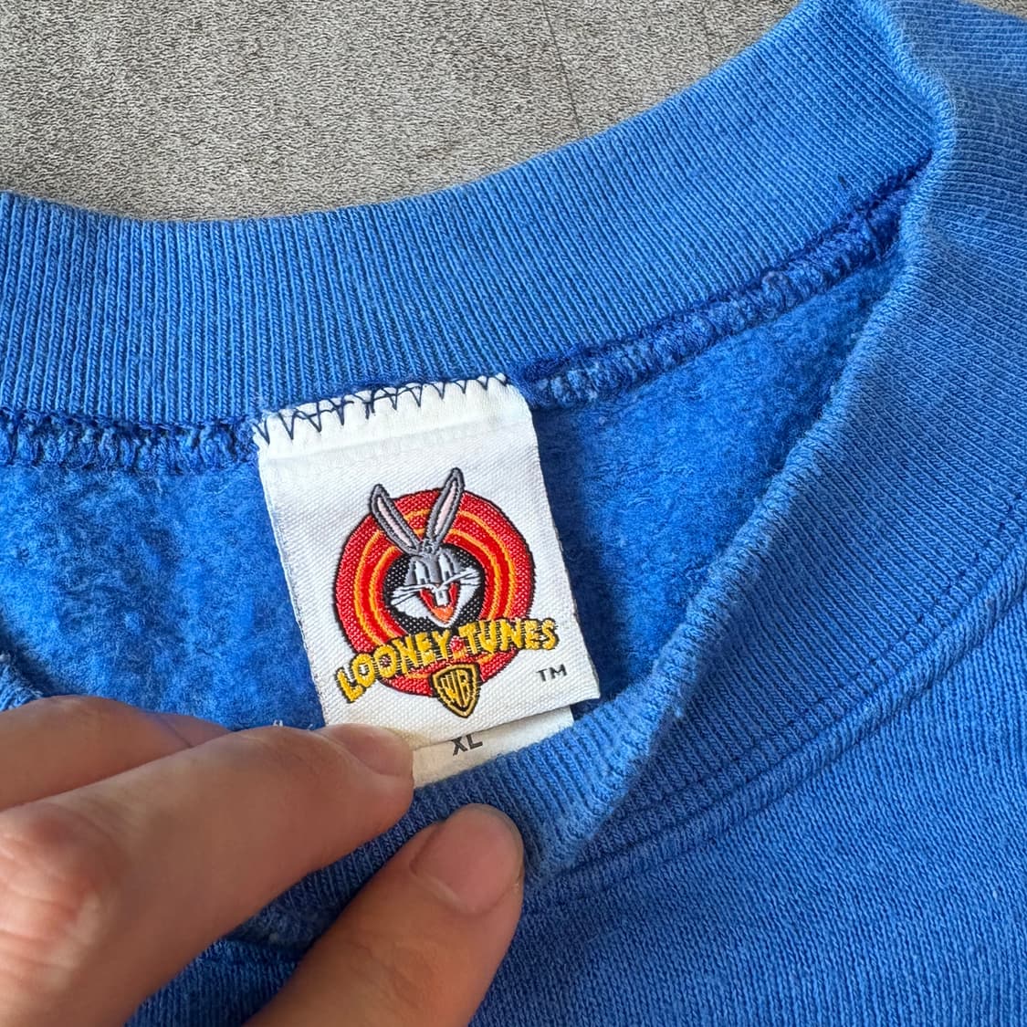 90s 90년대 미국 생산 루니툰즈 테즈 블루 스웻셔츠 상품이미지6