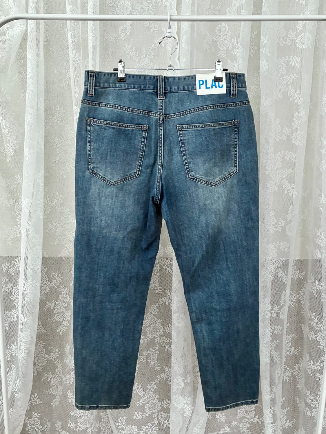 33) 플랙 PLAC 크롭 밀란 데님 청바지 중청 상품이미지2