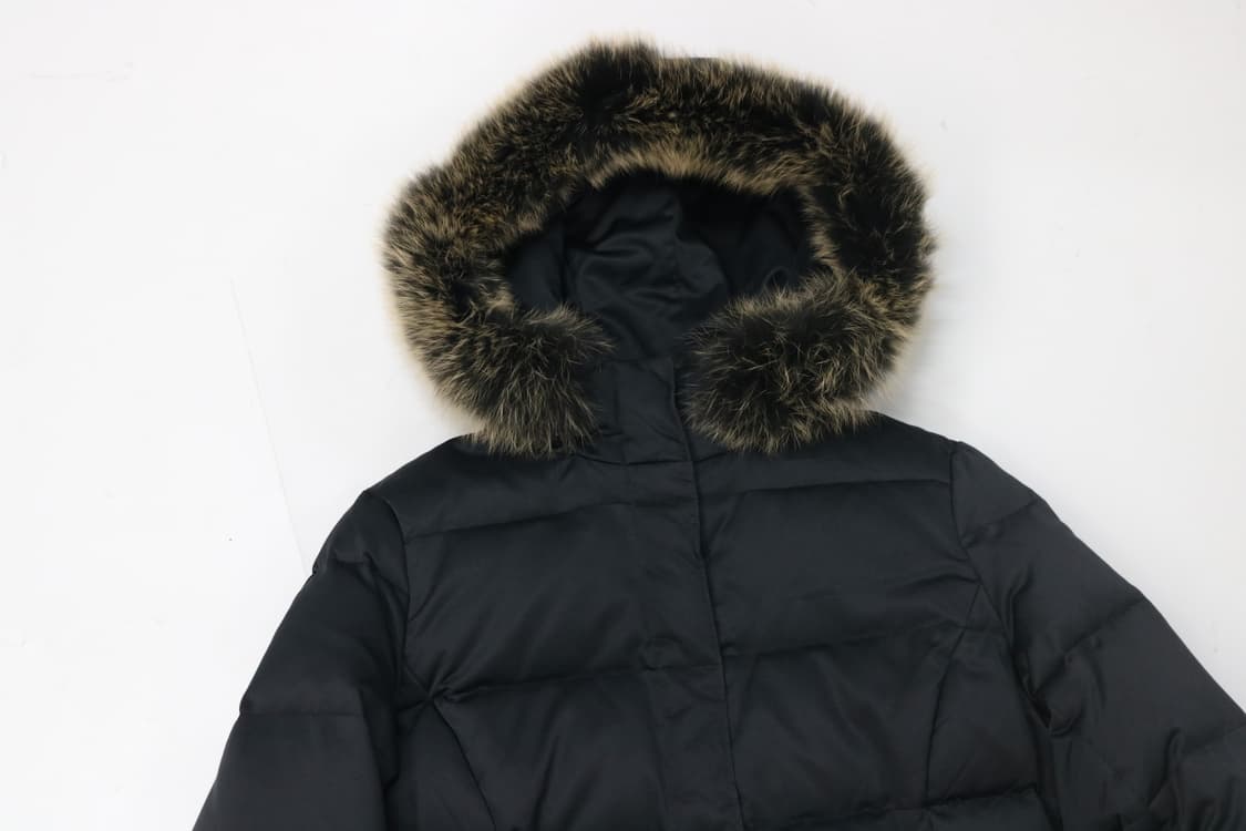 Private Label 프라이빗 라벨 리본 포켓 퍼 후드 구스다운 패딩 상품이미지5