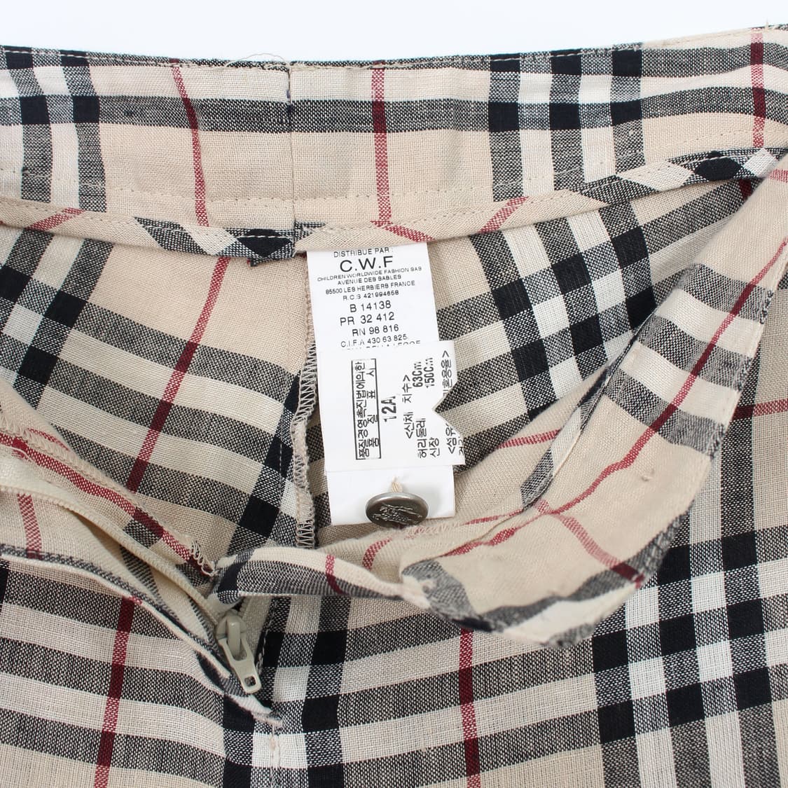 버버리 Burberry 빈티지 베이지 클래식 체크 여름 팬츠 상품이미지6