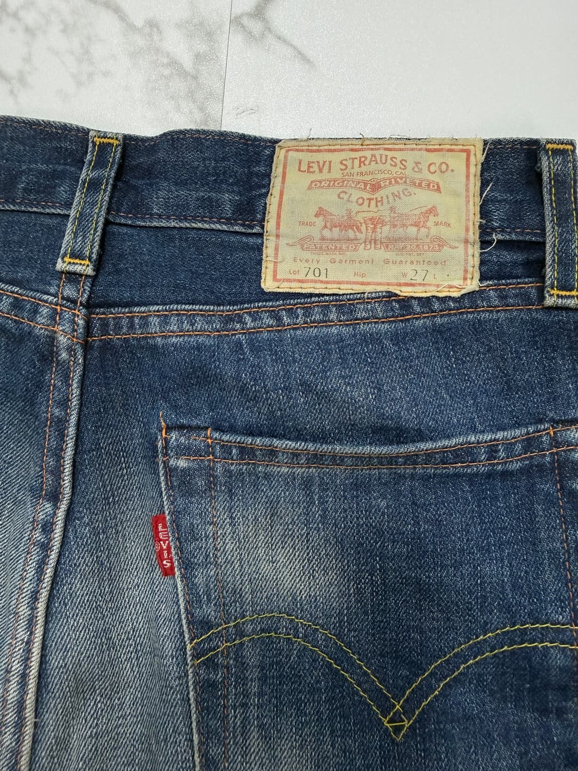 LVC 리바이스 빈티지 클로딩 701 핀턱 셀비지 데님 팬츠 상품이미지4