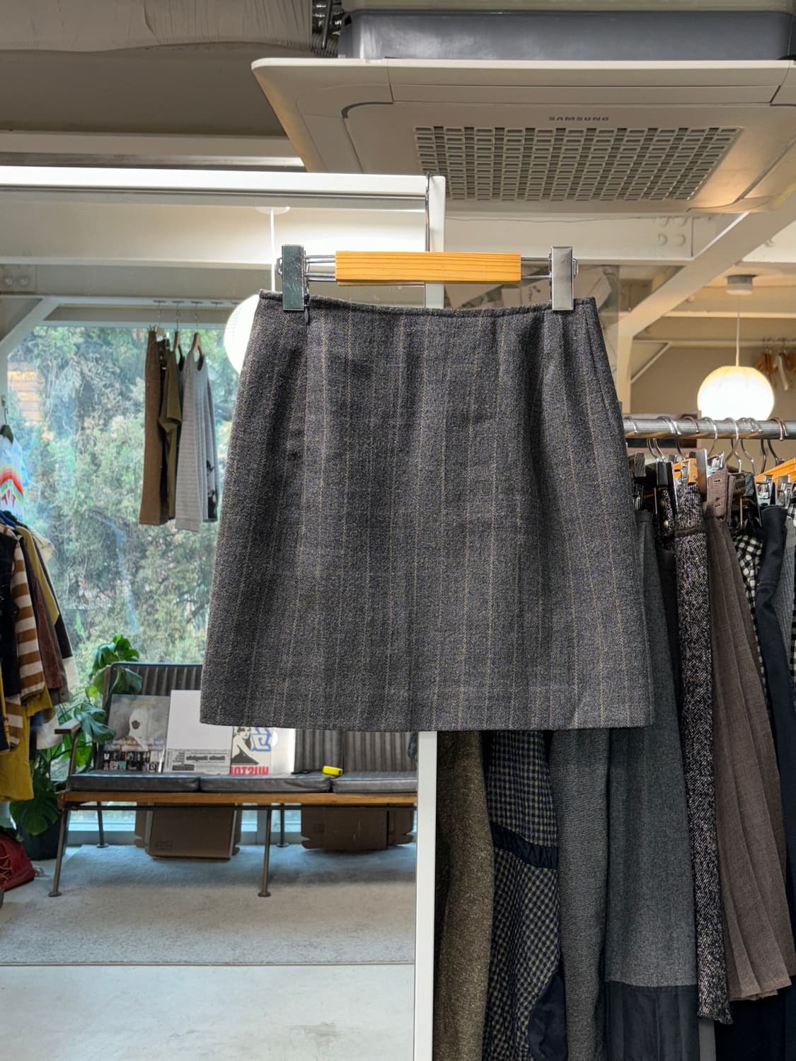 Max&co 울 스트라이프 미니 스커트 상품이미지2