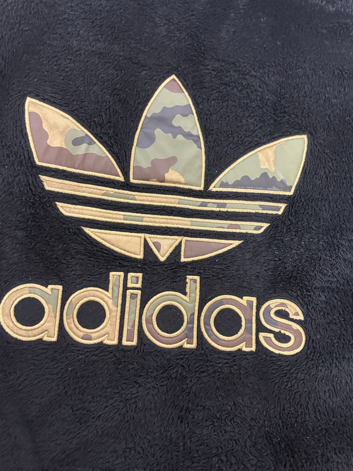 아디다스 아디 빅로고 블랙 카모 털 후리스 플리스 후드집업 후집 상품이미지2