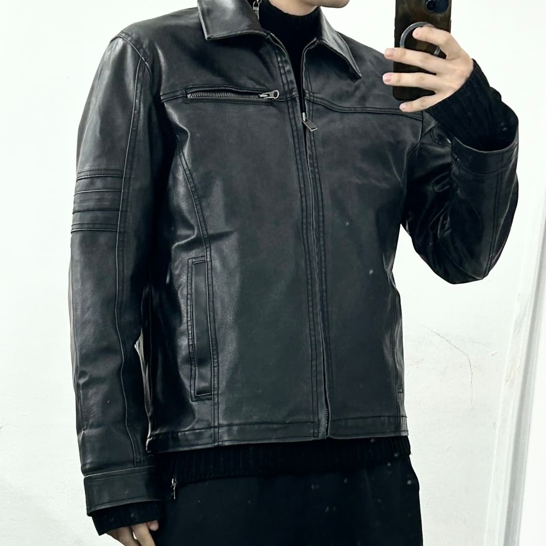 Guess 게스 레더 바이커 자켓 상품이미지3