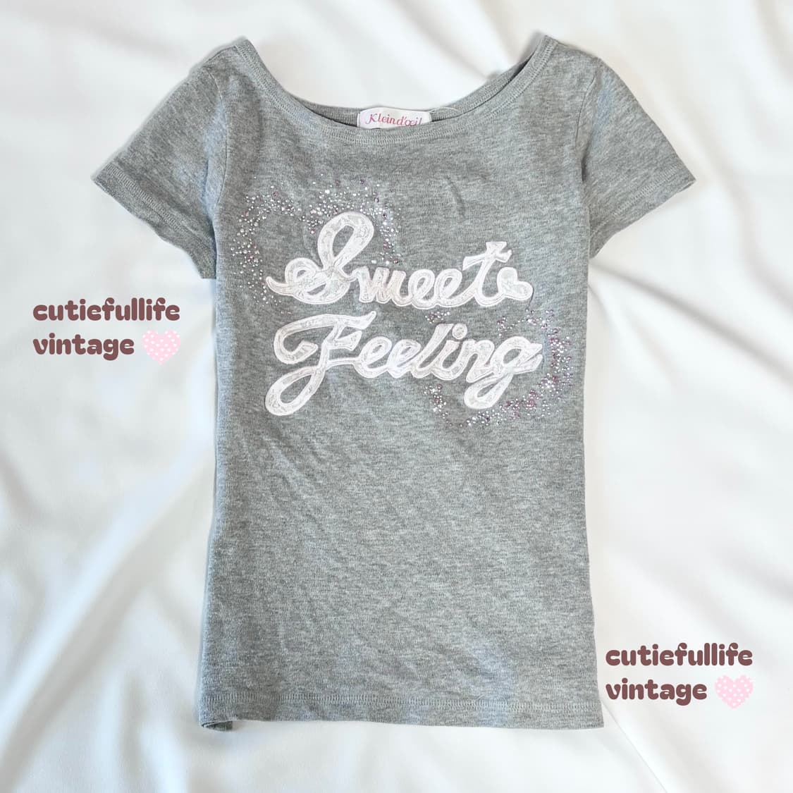 레이스 레터링 큐빅 반팔 딱붙핏 상품이미지1