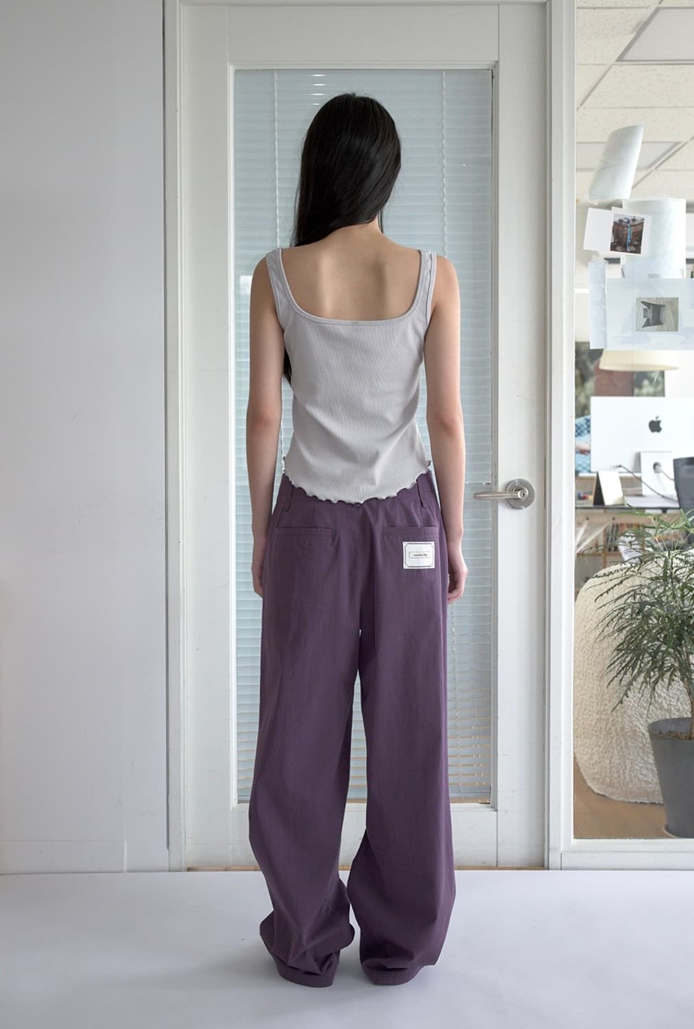 오버듀플레어 color wide pants_berry perry M(2) 상품이미지3