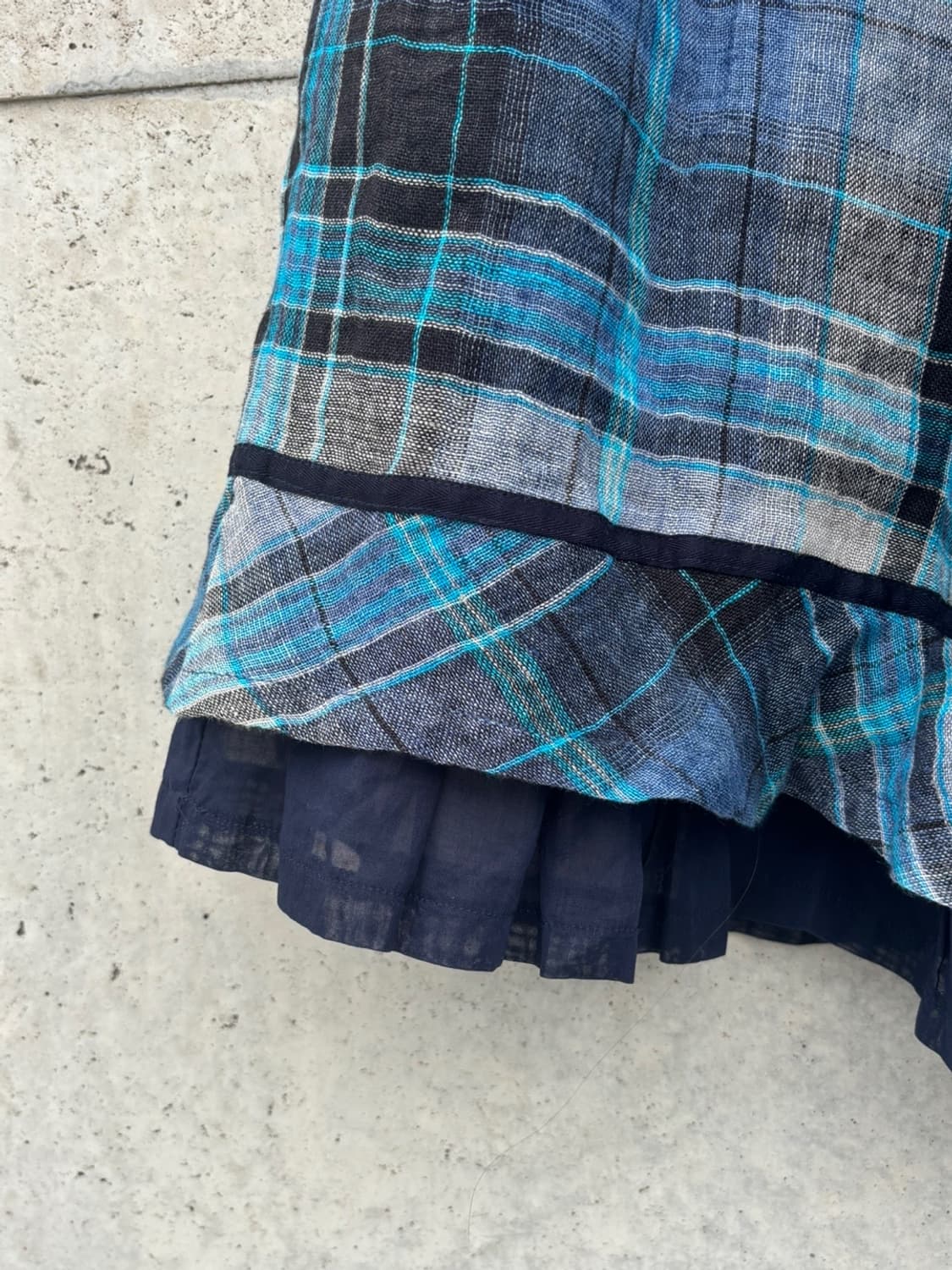 Japanese Blue Check Skirt 상품이미지3