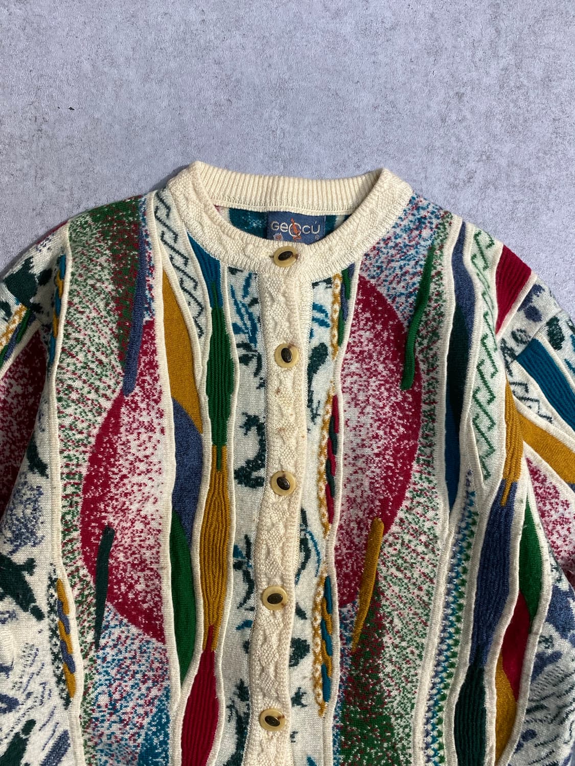 [L] 90s Geccu 오스트레일이라 케이블 니트 가디건 상품이미지2