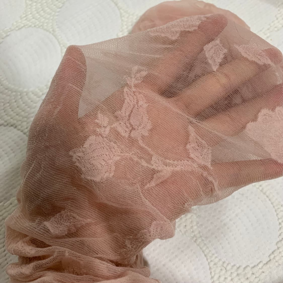 새상품 핑크 얇은 로즈 자카드 스타킹 상품이미지4