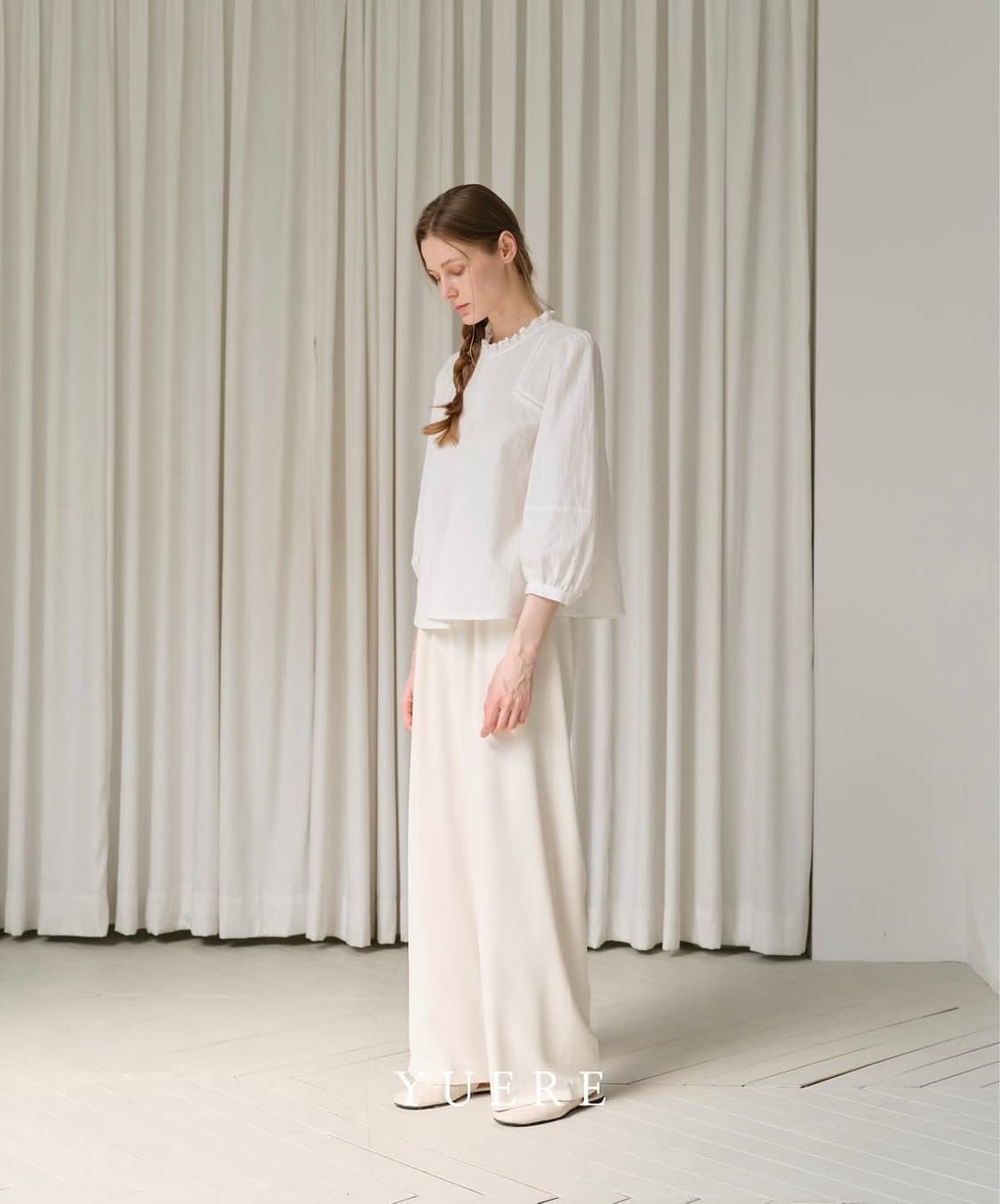 유에르 줄리 레이스 블라우스 아이보리 상품이미지8