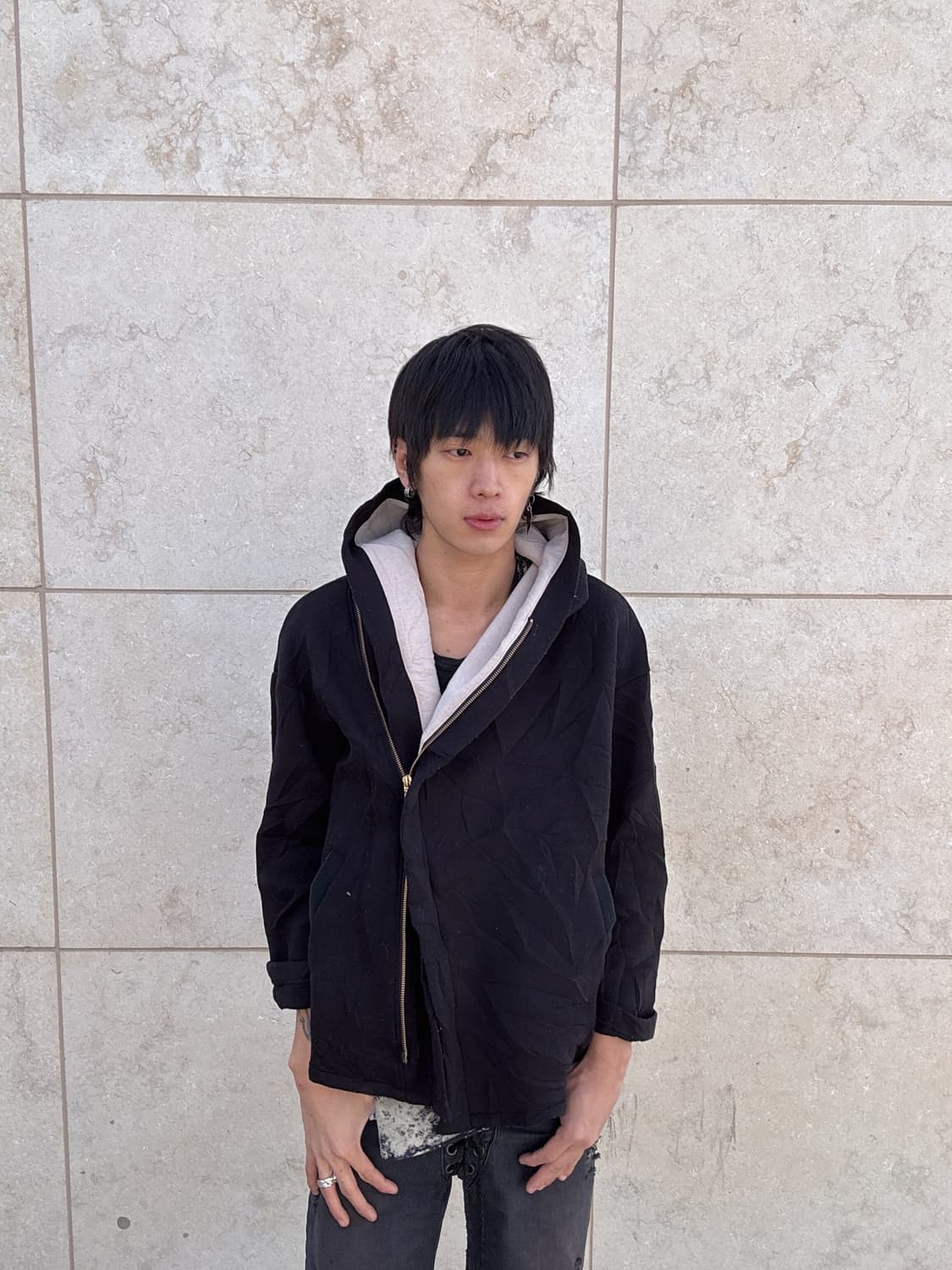 Side Zip Detail Hoodie Zip Up 상품이미지2