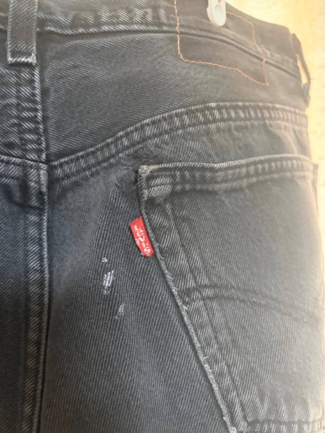 90s 리바이스 501 0660 디스트레스드 블랙 34 34 상품이미지3