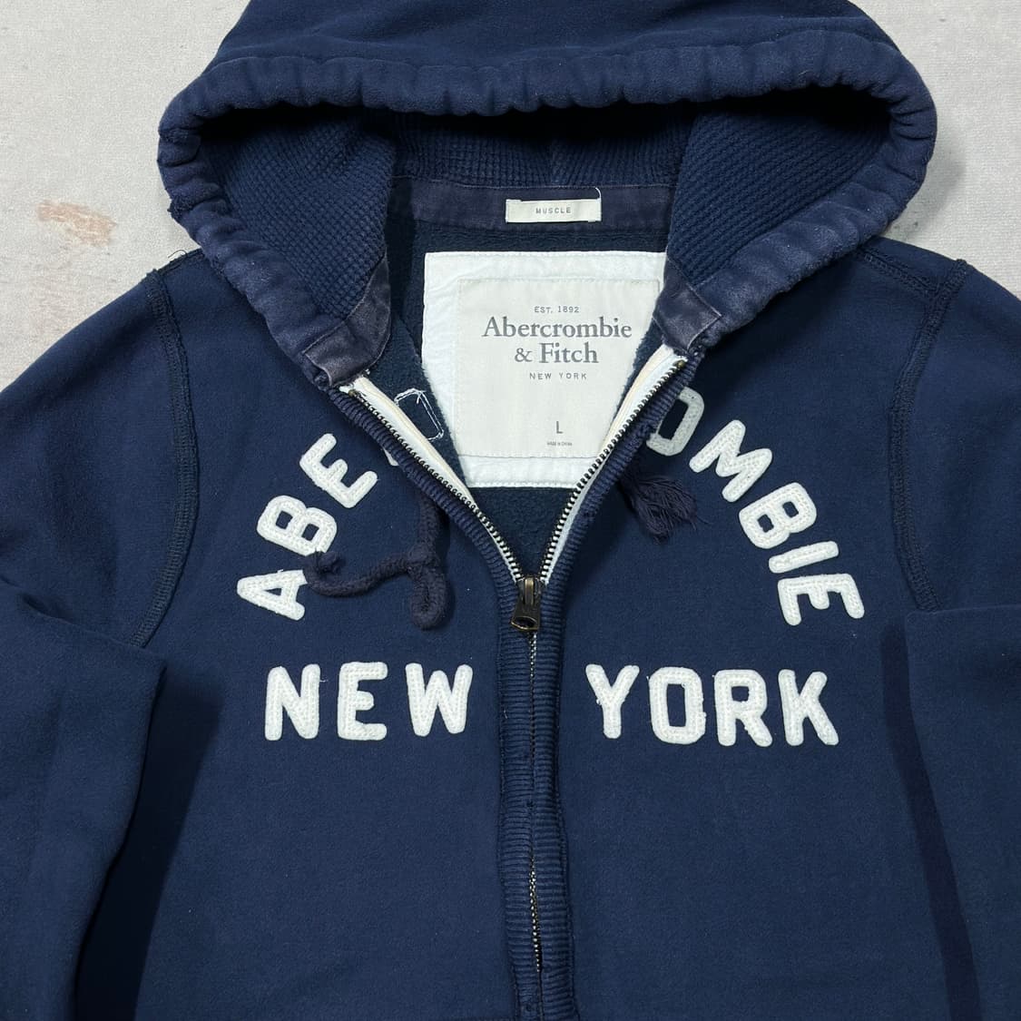 아베크롬비 빈티지 네이비 헤비 후드집업 L 상품이미지2