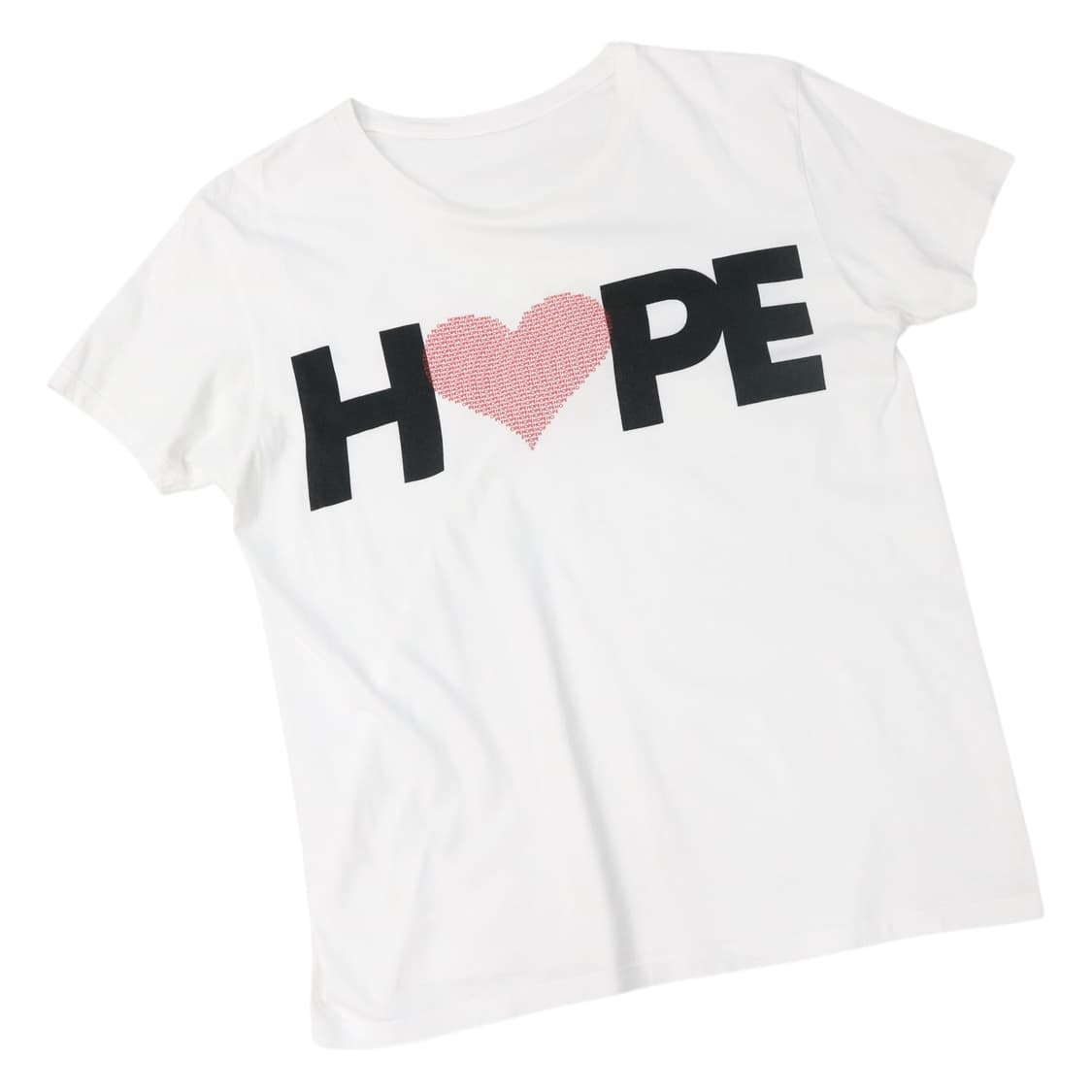 빈티지 HOPE 그래픽 하트 타이포그래피 화이트 반팔티셔츠 상품이미지1