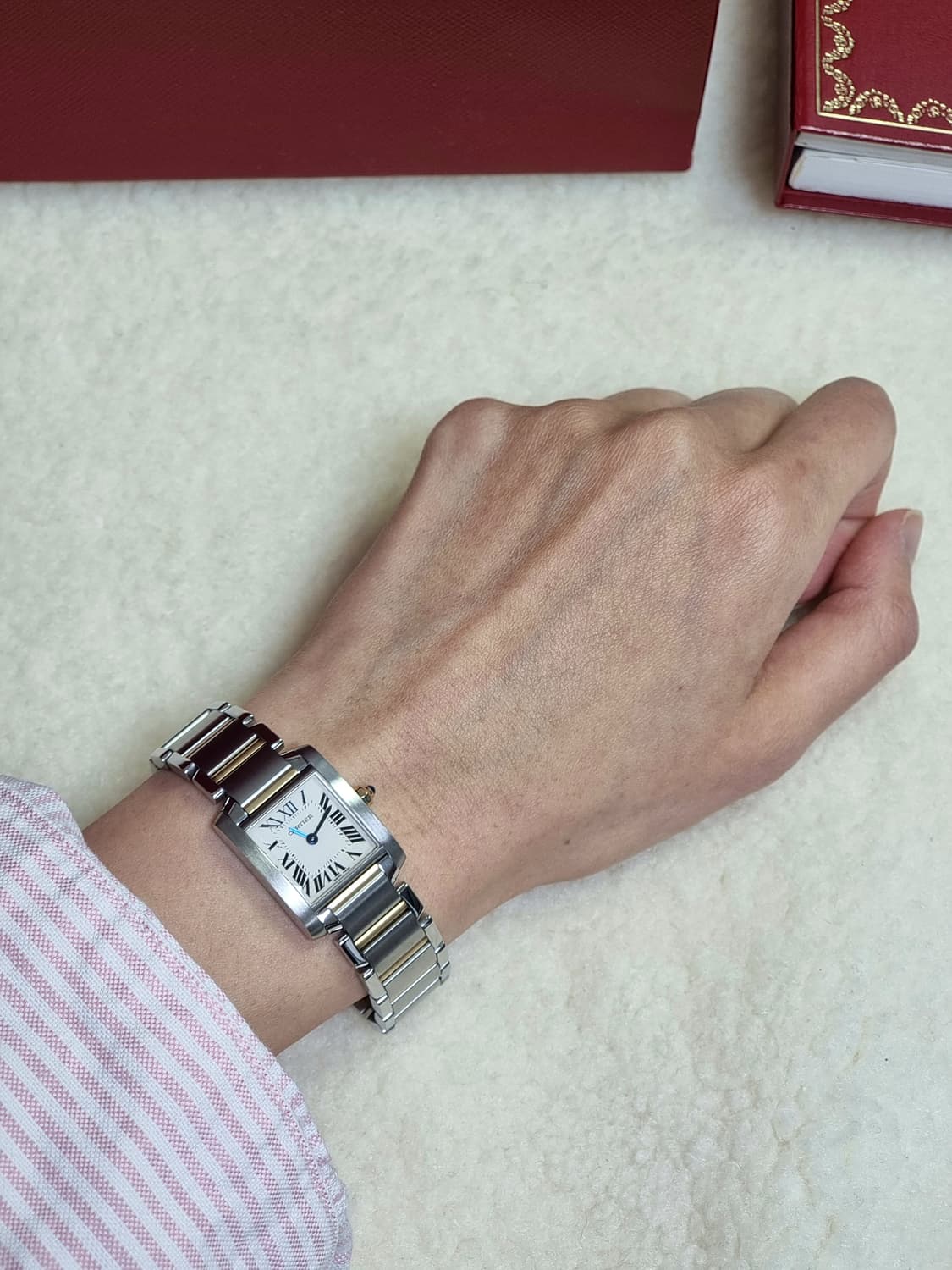 [까르띠에 정품보증서] 탱크 프랑세즈 18K 콤비 S 쿼츠 여성시계 07 상품이미지8