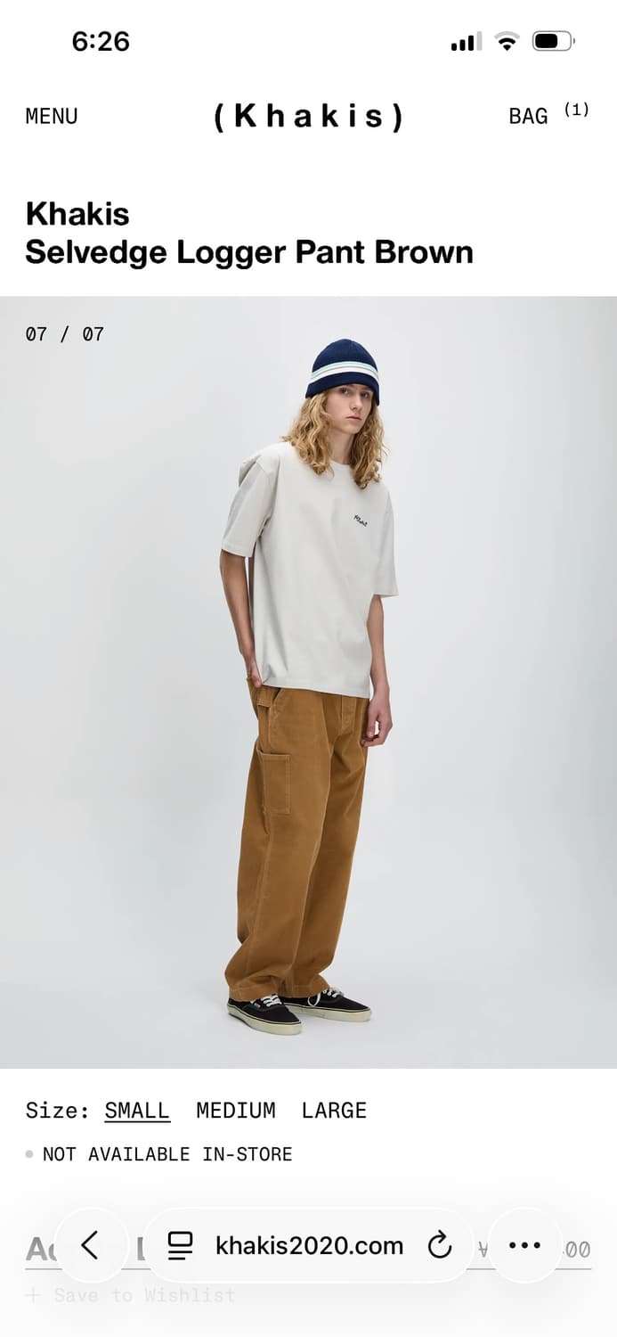 카키스 Khakis Selvedge Logger Pant Brown 상품이미지3