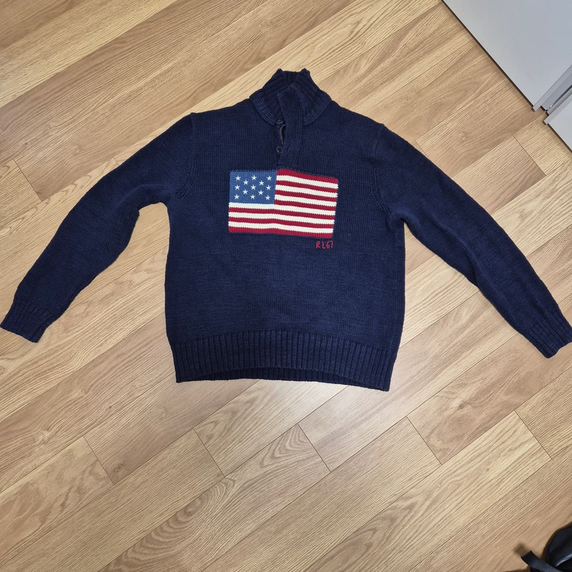 폴로 랄프 로렌 성조기 하프집업 니트 (네이비/M/실측100~105) 상품이미지2