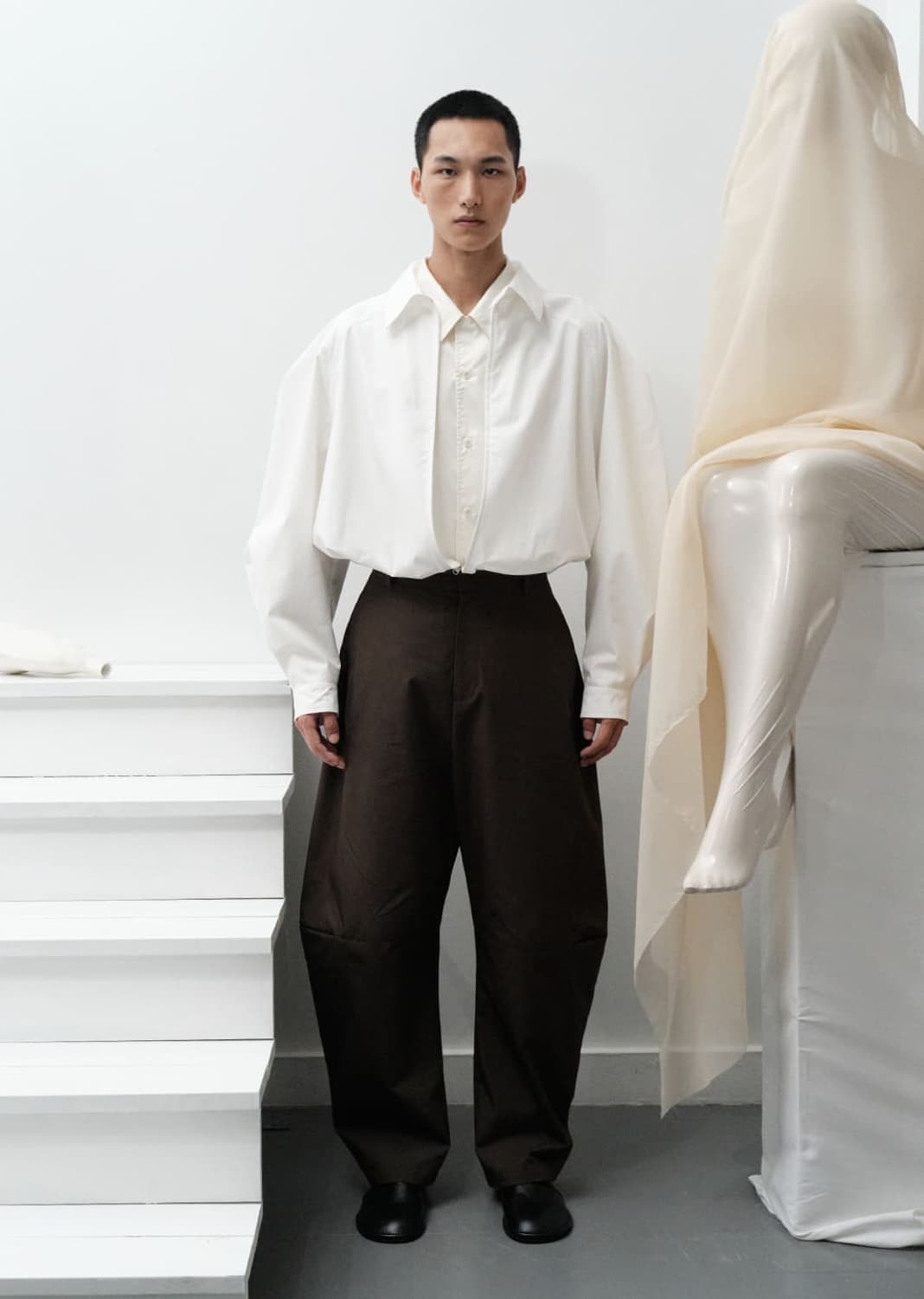 아모멘토 OVERSIZED SHIRTS 레글런 집업 셔츠 상품이미지5