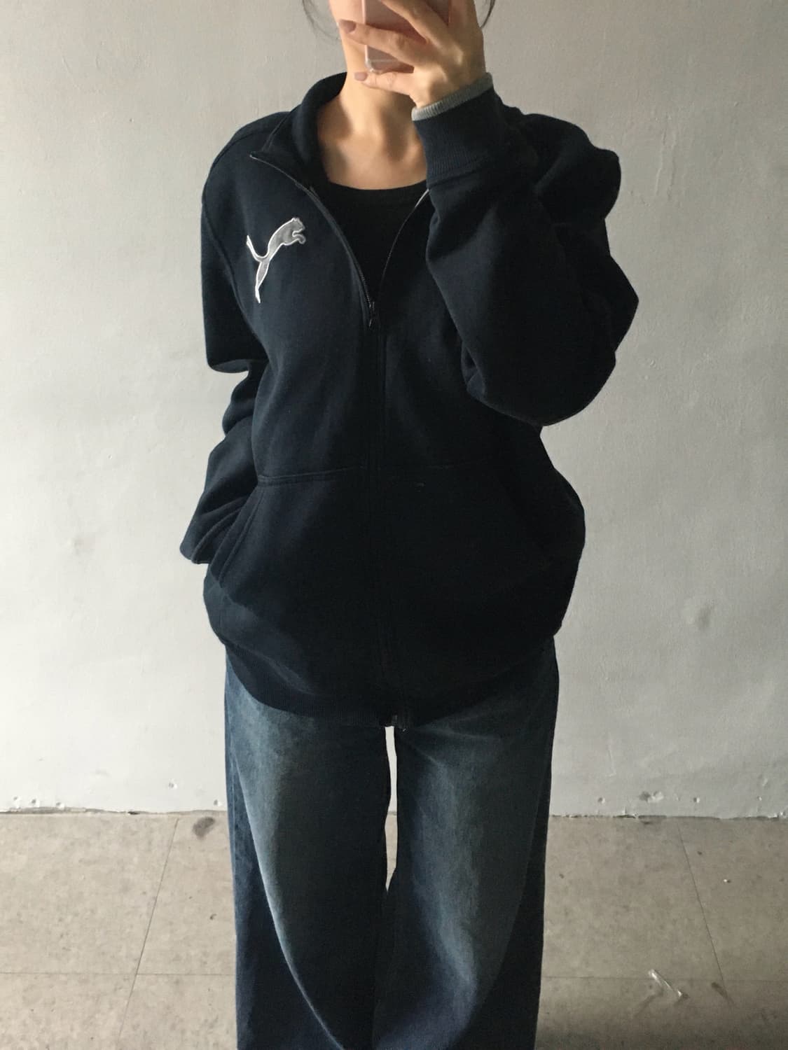 퓨마 로고 코튼집업 상품이미지1