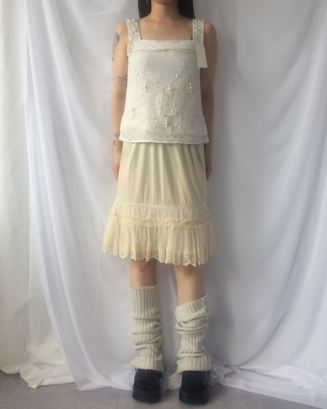 Lace point midi skirt 상품이미지4