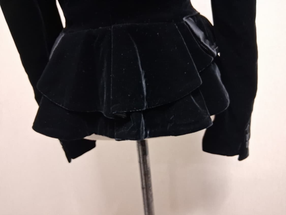 오브제 검정 벨벳숏쟈켓 여성XS 슬림형 레이욘벨벳 굿컨디션 상품이미지7