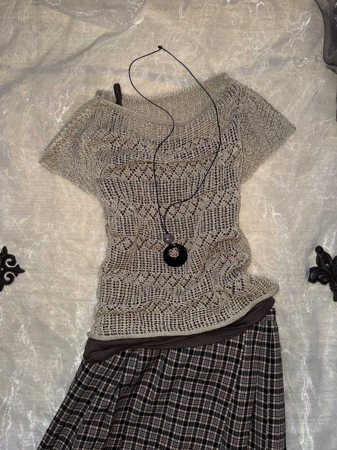 Cap Sleeve Net Knit 0137 상품이미지1