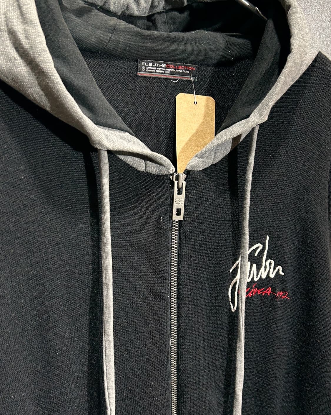 M FUBU 푸부 자수 그래픽 로고 블랙 니트 후드집업 상품이미지5